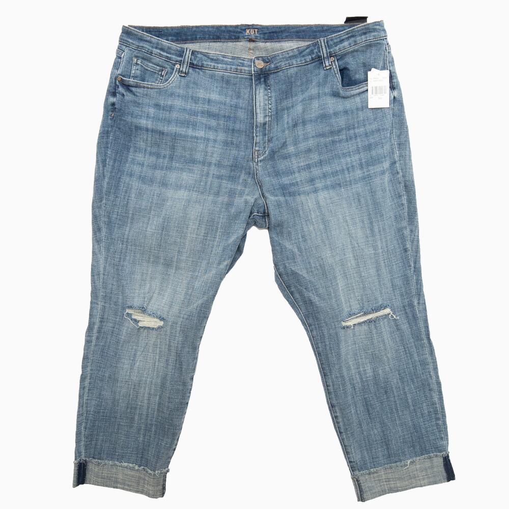 New Kut From The Kloth High Rise Ankle Straight Leg Jeans Plus Size 22
